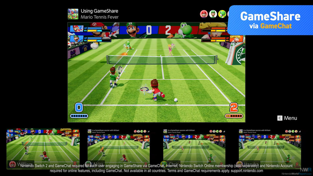 Mario Tennis Fever Adds GameShare Support, New Court In Update