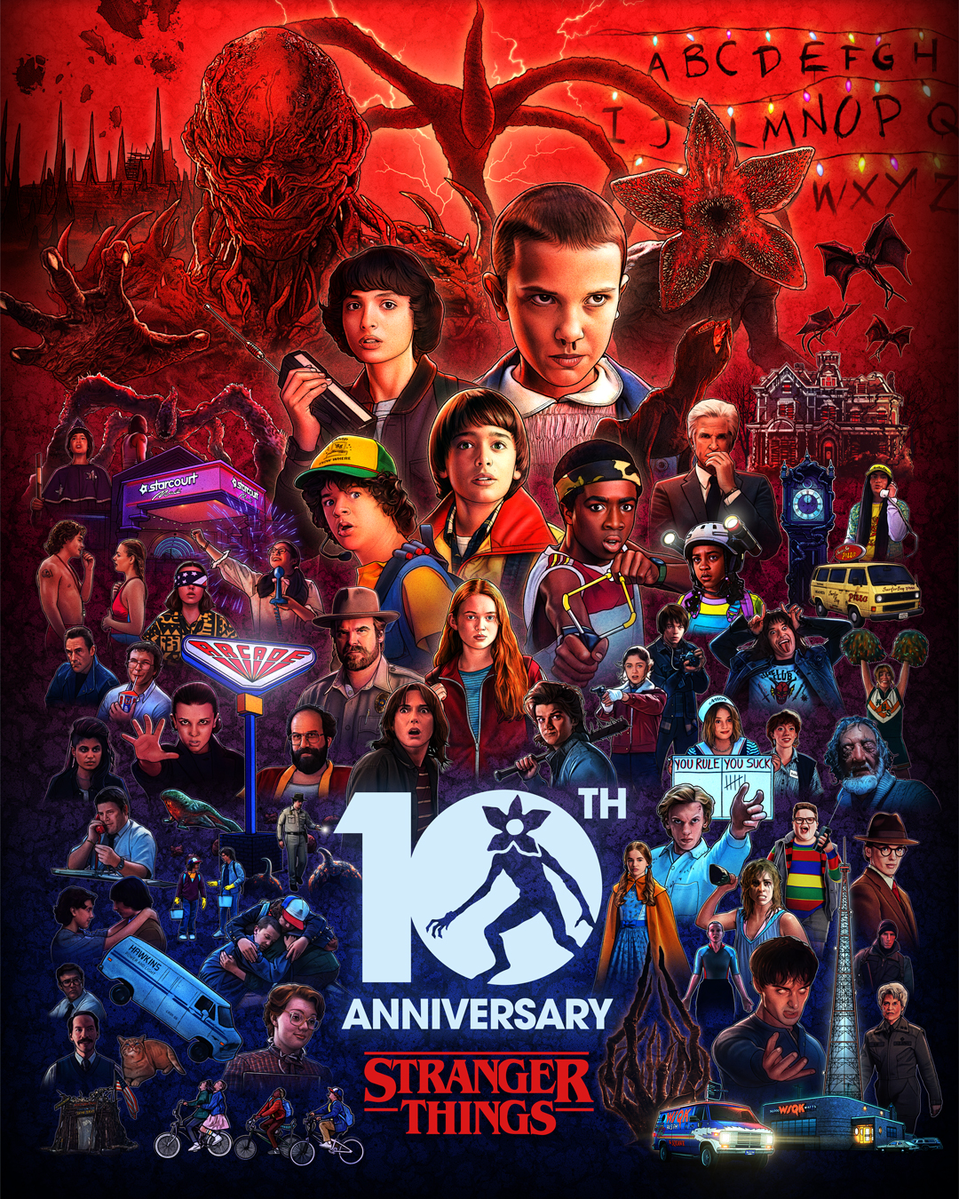 10Th Anniversary Stranger Things Poster