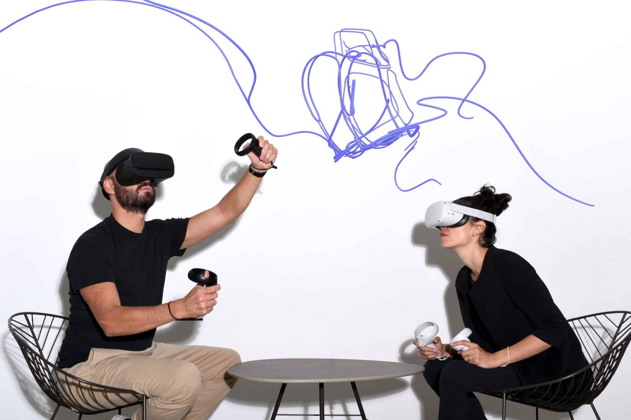 Designers collaborating in Gravity Sketch's 3D VR design tool