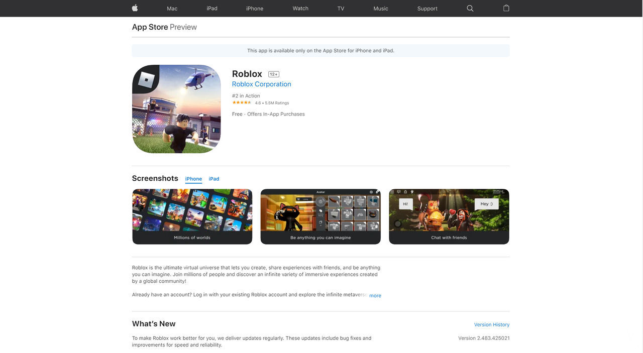 How to download Roblox for free on iOS phones