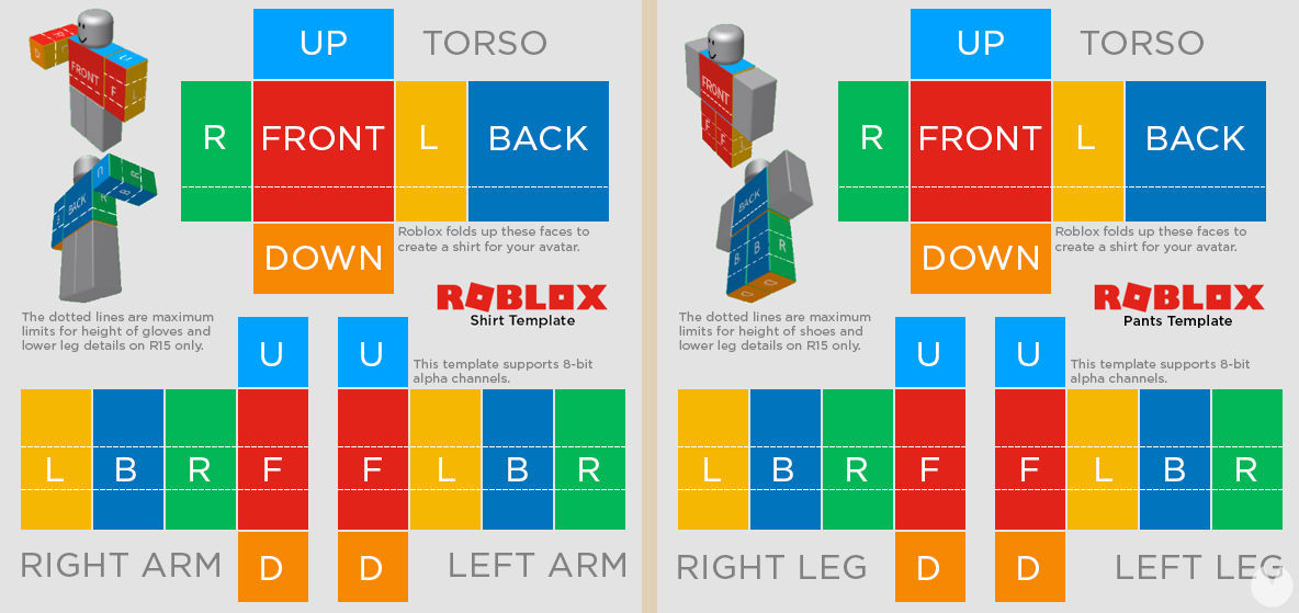 Roblox - Official clothing templates