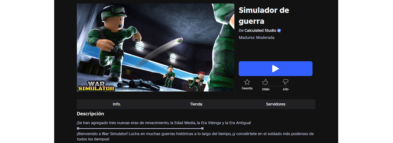 Best Roblox games: War Simulator