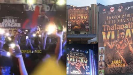 Jana Nayagan release fever grips Tamil Nadu as CM Vijay’s film hits theatres; fans celebrate in theatre arenas Jana Nayagan release fever grips Tamil Nadu as CM Vijay’s film hits theatres; fans celebrate in theatre arenas