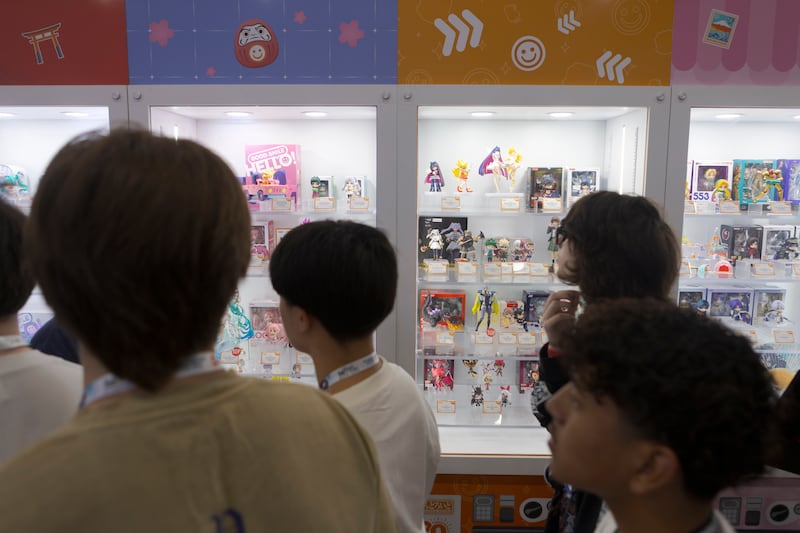 Anime figures on display