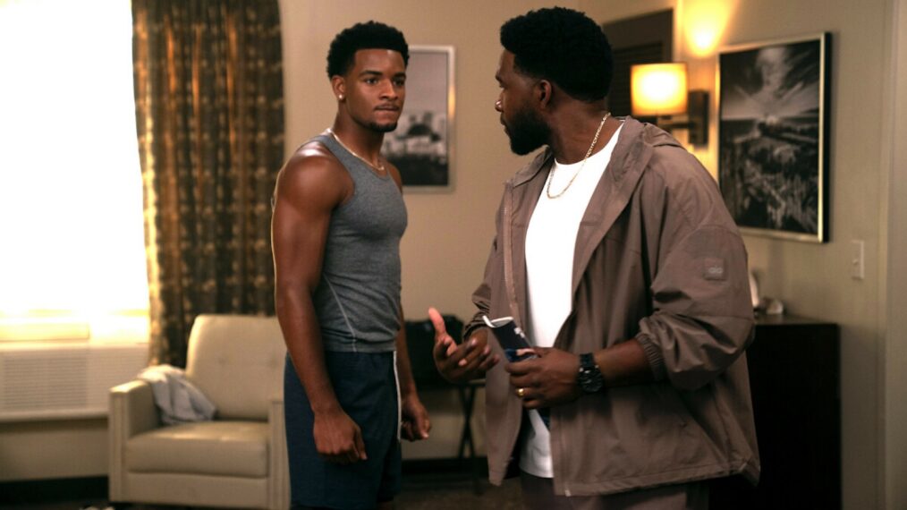Nathaniel Logan McIntyre as KJ and Osy Ikhile as Cassius in All American Season 8
