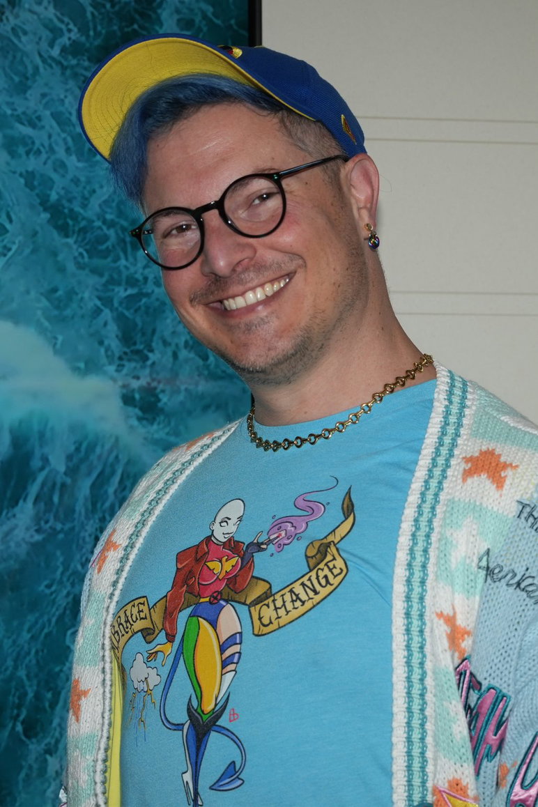 JP Karliak, the voice of Morph, at San Diego Comic Con 2026.