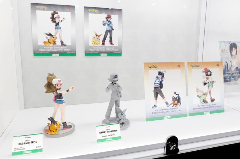 Anime figures on display