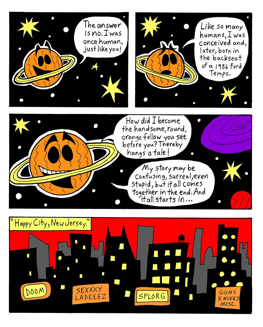 Page 2 of my comic. Ricky is in space and talks to the reader.