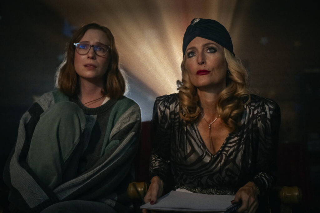 Hannah Einbender and Gillian Anderson in "Teenage Sex and Death at Camp Miasma." Photo courtesy of Mubi