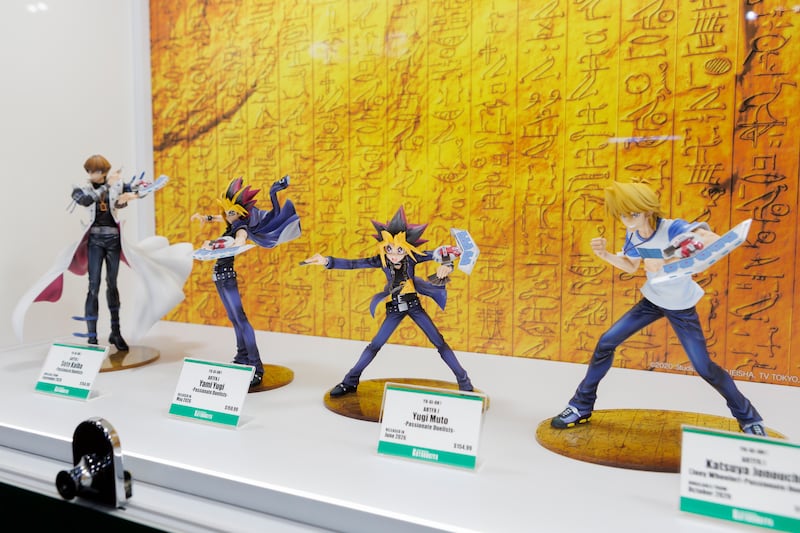 Anime figures on display