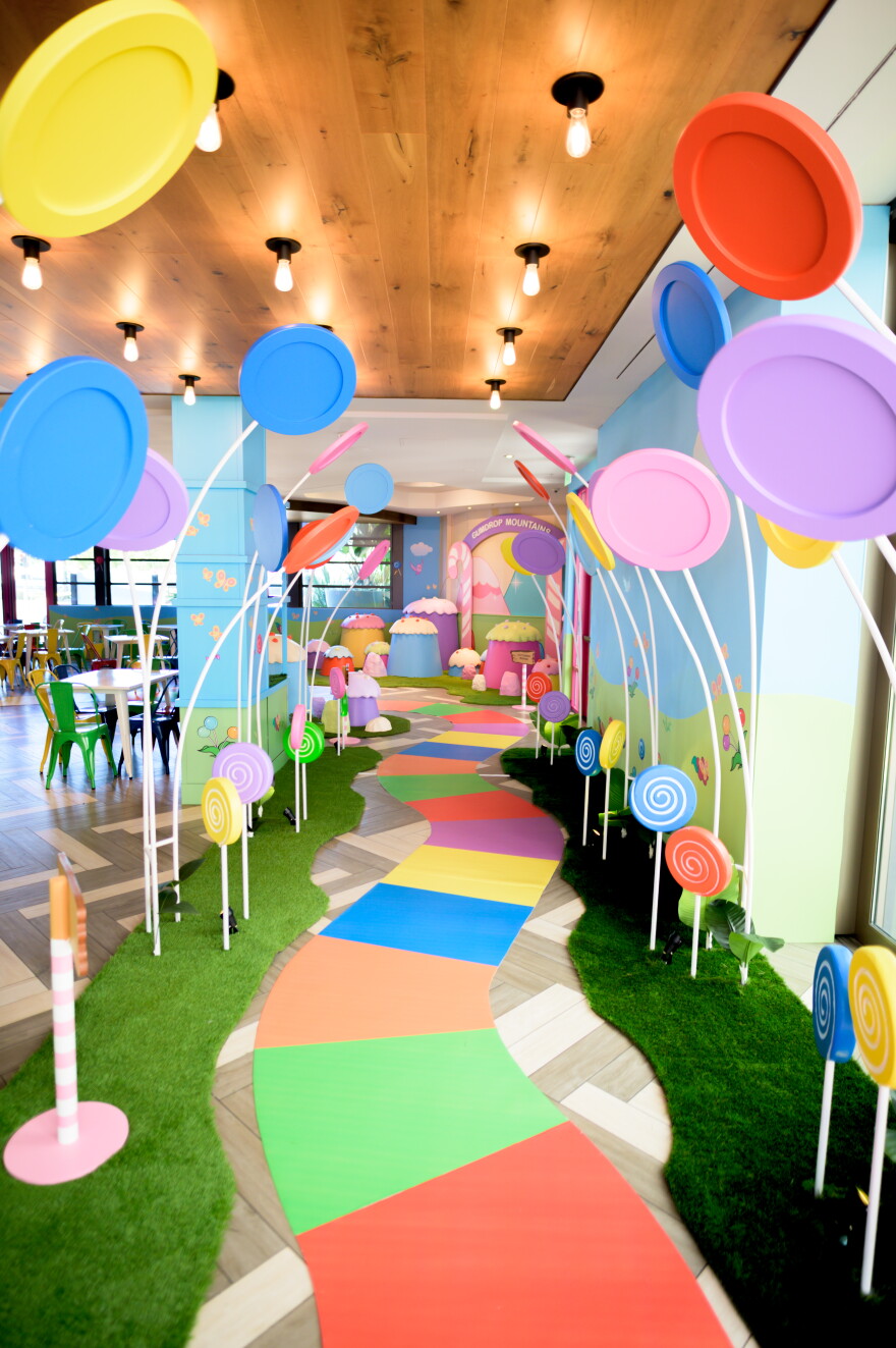 A forest of lollipops awaits visitors at the Candy Land Cafe in this undated photo in downtown San Diego
