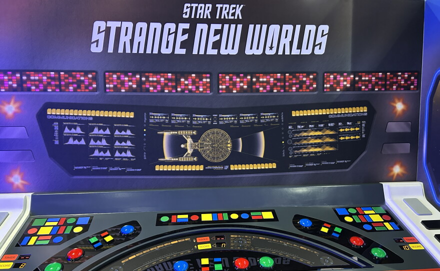 One of the arcade games at the Paramount booth at Comic-Con on July 22, 2026.