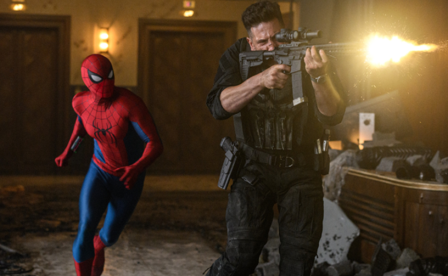 Tom Holland is Spider-Man and John Bernthal is Punisher in "Spider-Man: Brand New Day."