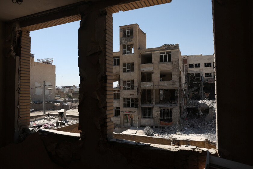 A residential building, which was damaged in a U.S. and Israeli strike in March, in Tehran, Iran June 7, 2026. Majid Asgaripour/WANA (West Asia News Agency) via REUTERS