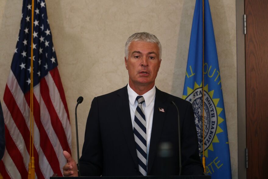 Attorney General Marty Jackley announces a multi-million-dollar settlement with the video game platform Roblox in Sioux Falls on July 13, 2026.