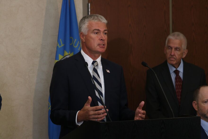 Attorney General Marty Jackley announces a settlement with the video game Roblox in Sioux Falls on July 13, 2026.