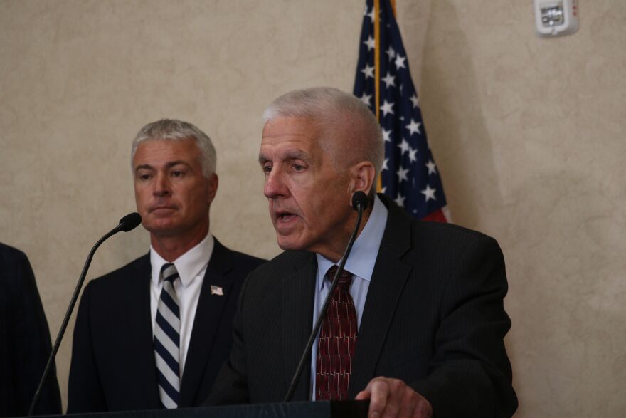Secretary of SD Department of Education Joseph Graves speaks at a press conference about a settlement with Roblox in Sioux Falls on July 13, 2026.