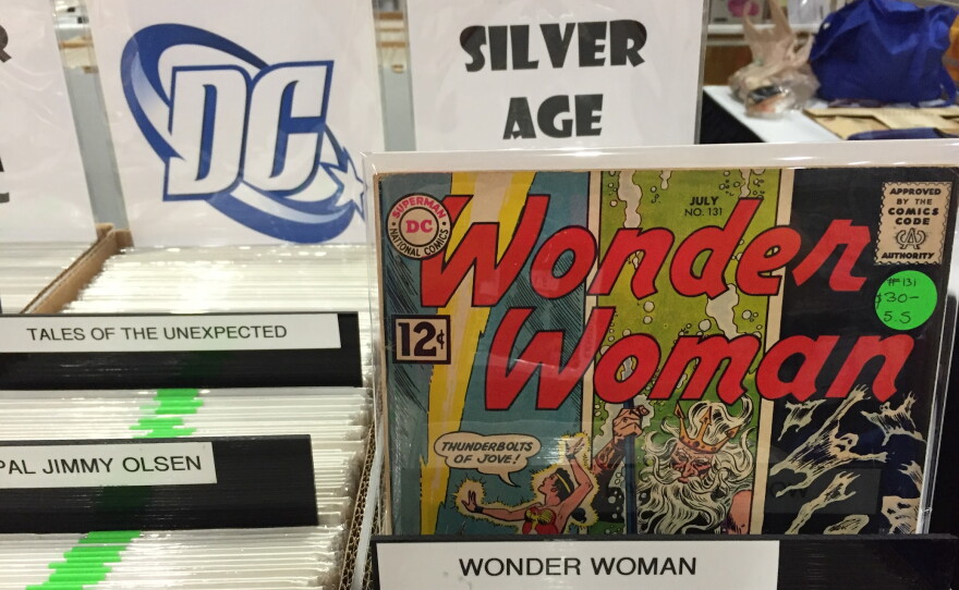 Wonder Woman comic at a dealer's booth on the Comic-Con floor. July 20, 2016