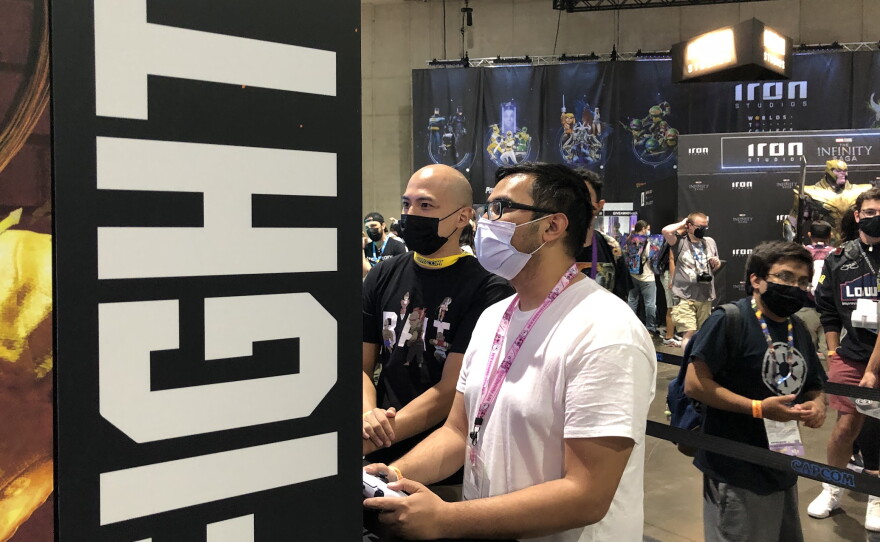 Gamer Francis Jay Bautista (right) at Comic-Con. July 22, 2022