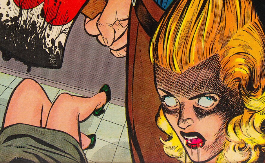 Detail from one of EC's most notorious covers, Crime SuspenStories #22.