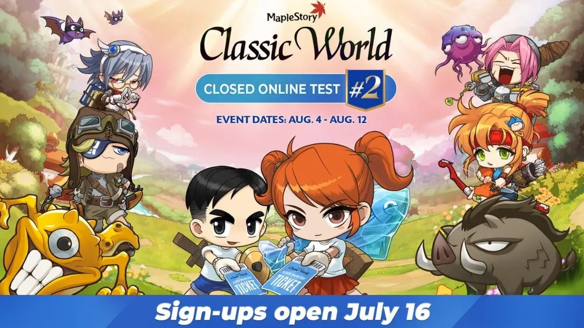MapleStory Classic World Second Closed Online Test announced for August, sign-ups open next week