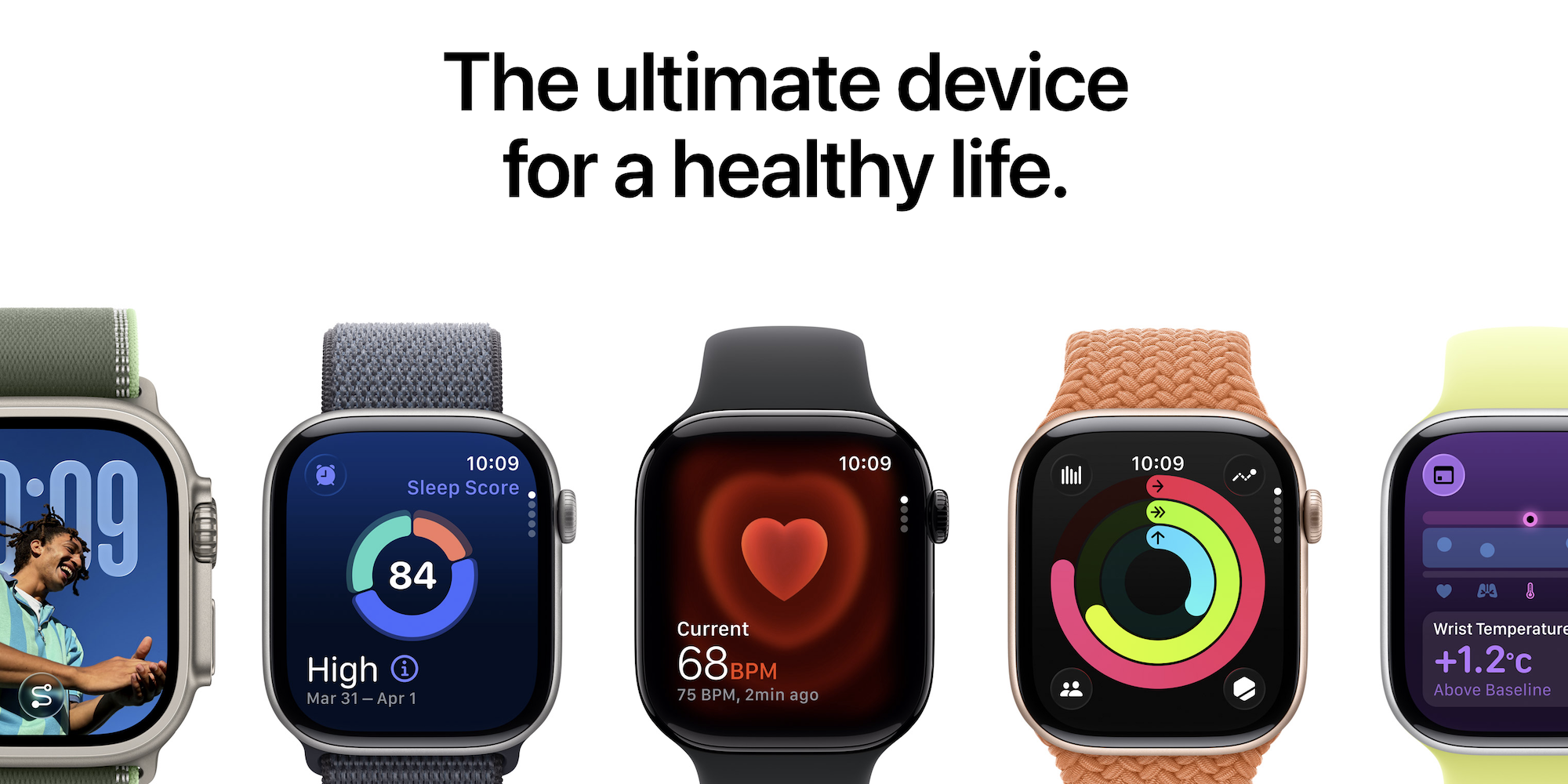 A group of smart watches