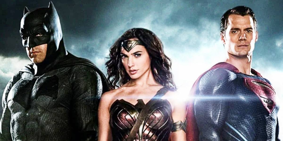 Ben-Affleck, Henry-Cavill, and Gal-Gadot as DCEU Batman, Superman, and Wonder Woman