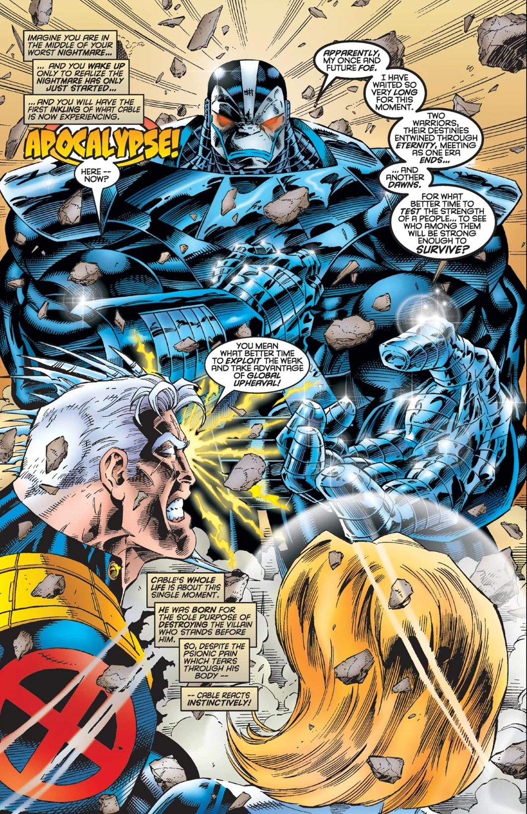 Cable faces Apocalypse.
