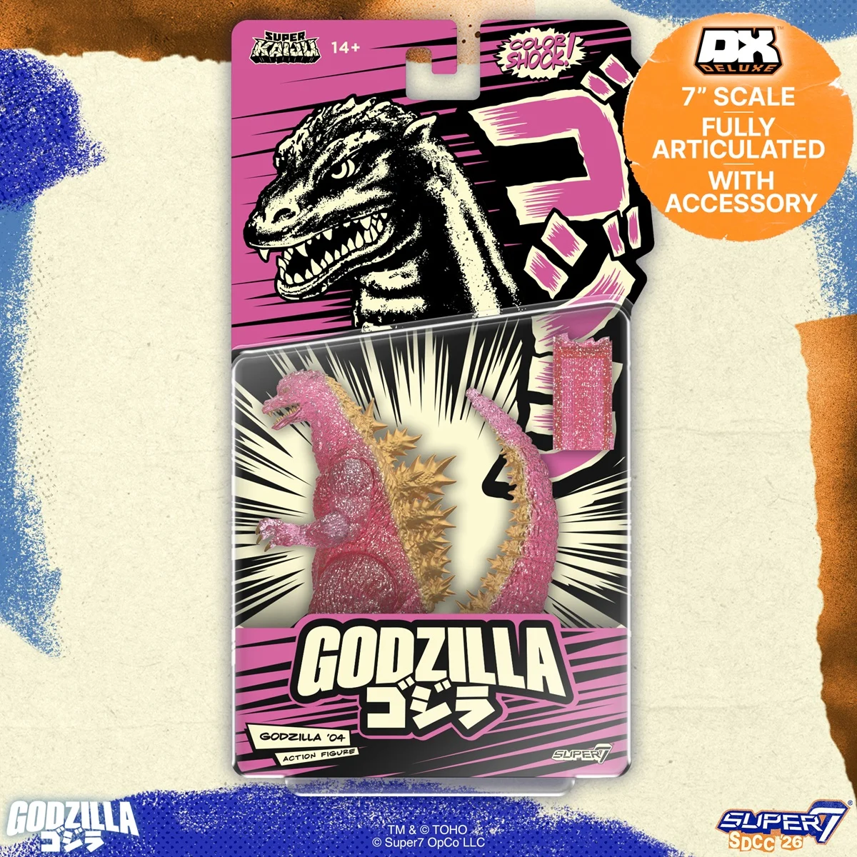 Toho Godzilla Glitter Pink packaging