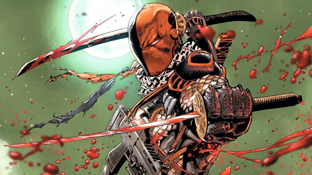 Deathstroke slashing with his swords