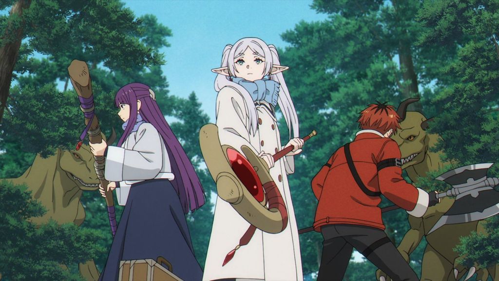 Frieren, Fern, and Stark from Frieren Season 2 Episode 4