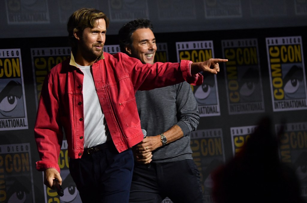 Ryan Gosling and director Shawn Levy attend the Marvel panel during Comic-Con