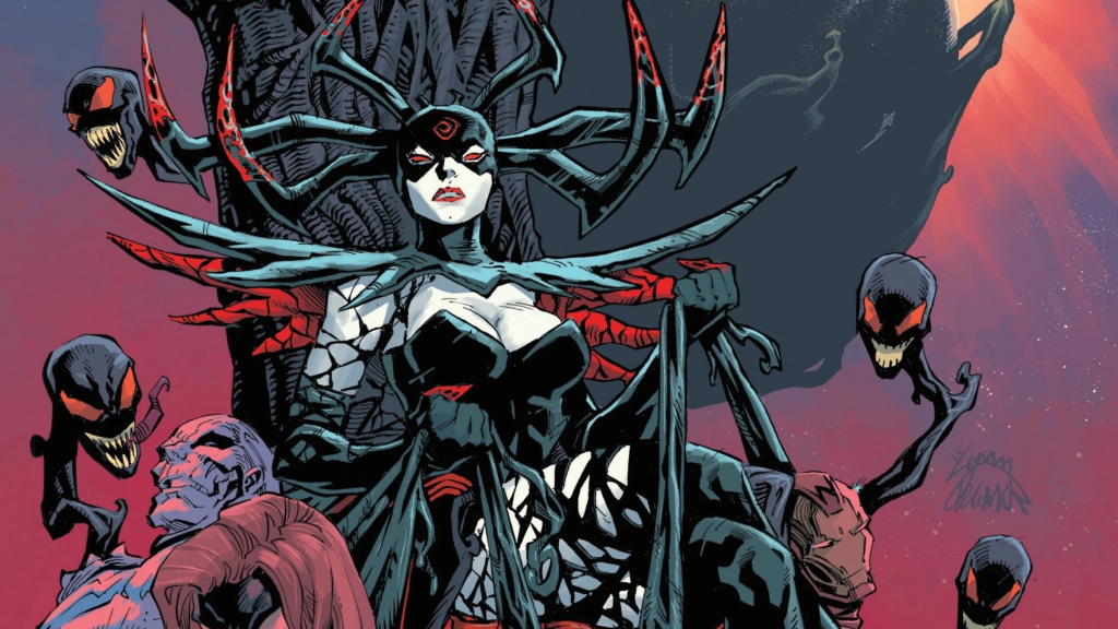 Hela on symbiote throne