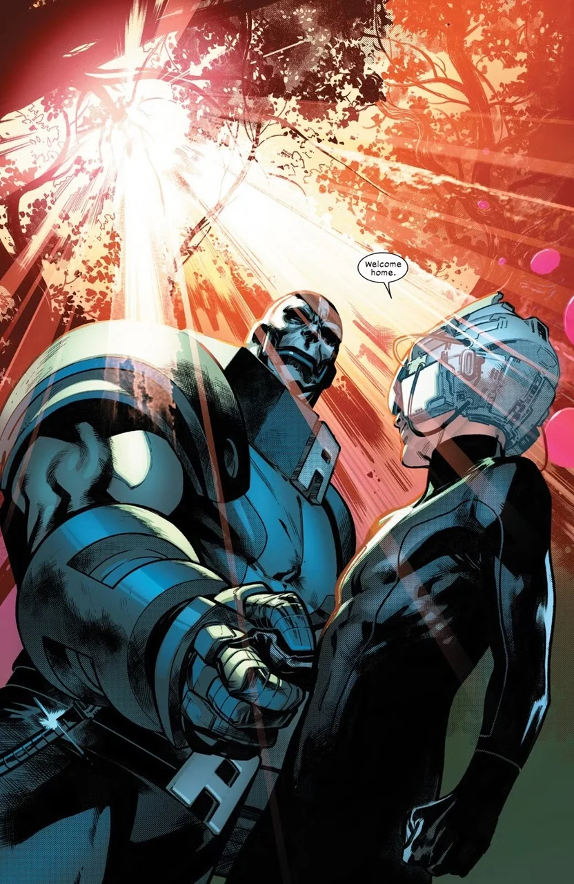 Professor X welcomes Apocalypse to Krakoa.