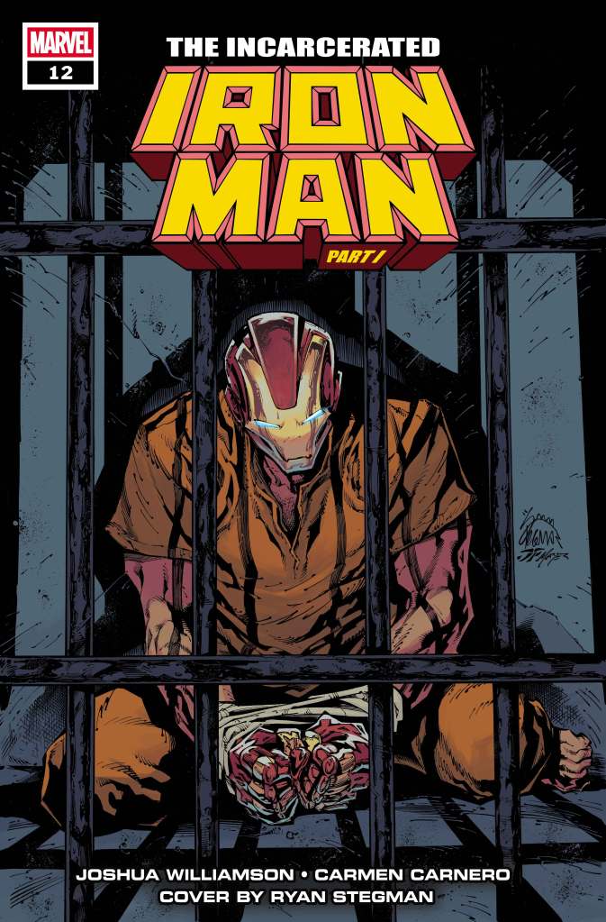 Iron Man sitting in a jail cell