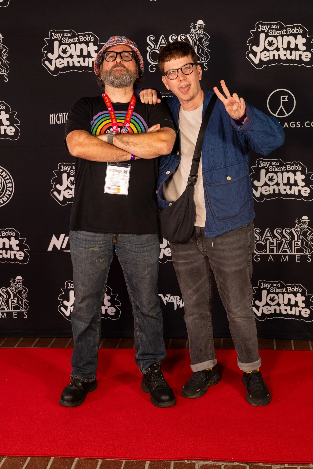 Titmouse founder Chris Prynoski and guest at Blunt Objects party
