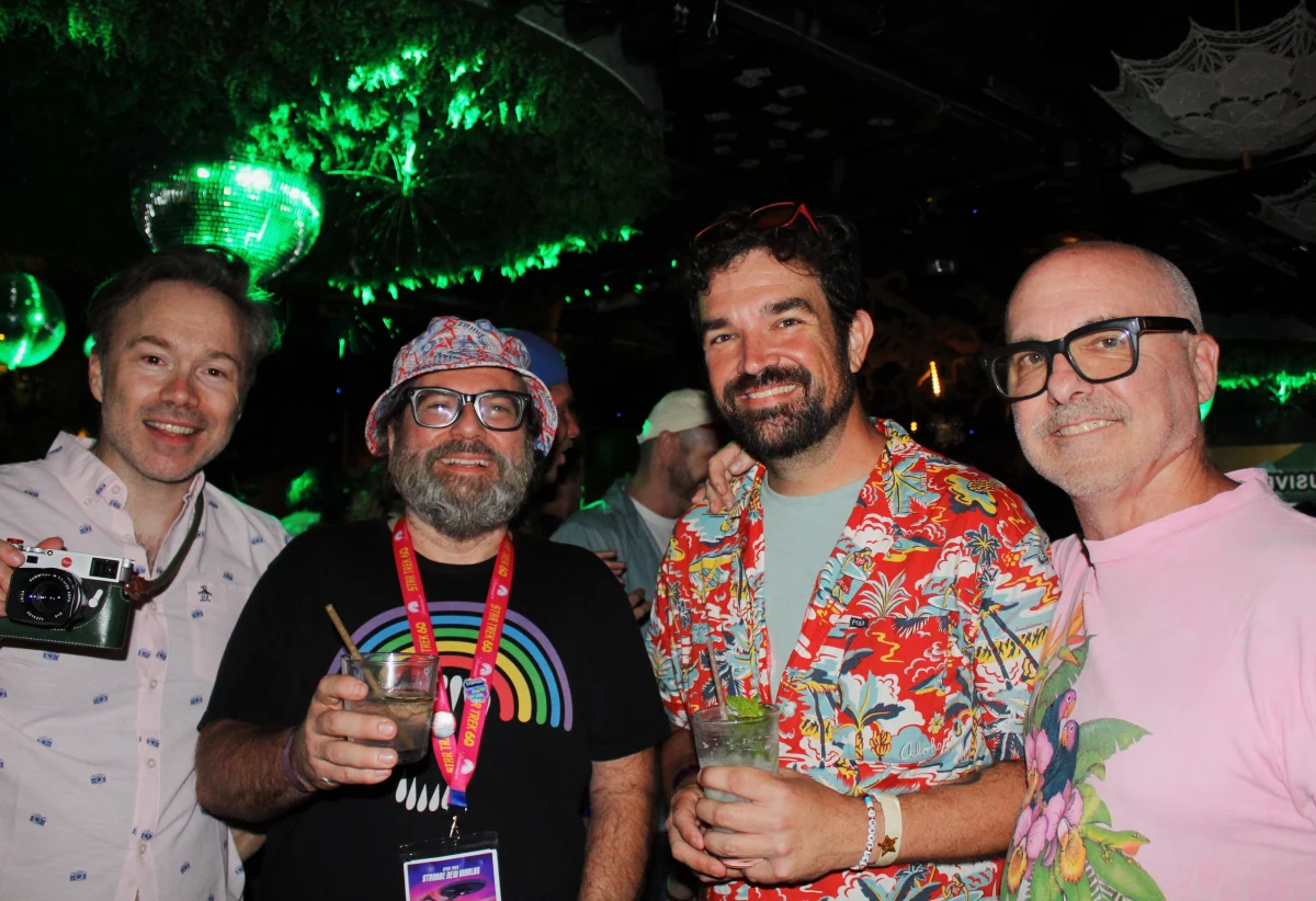 Titmouse's Chris Prynoski and guests at the Blunt Objects SDCC party
