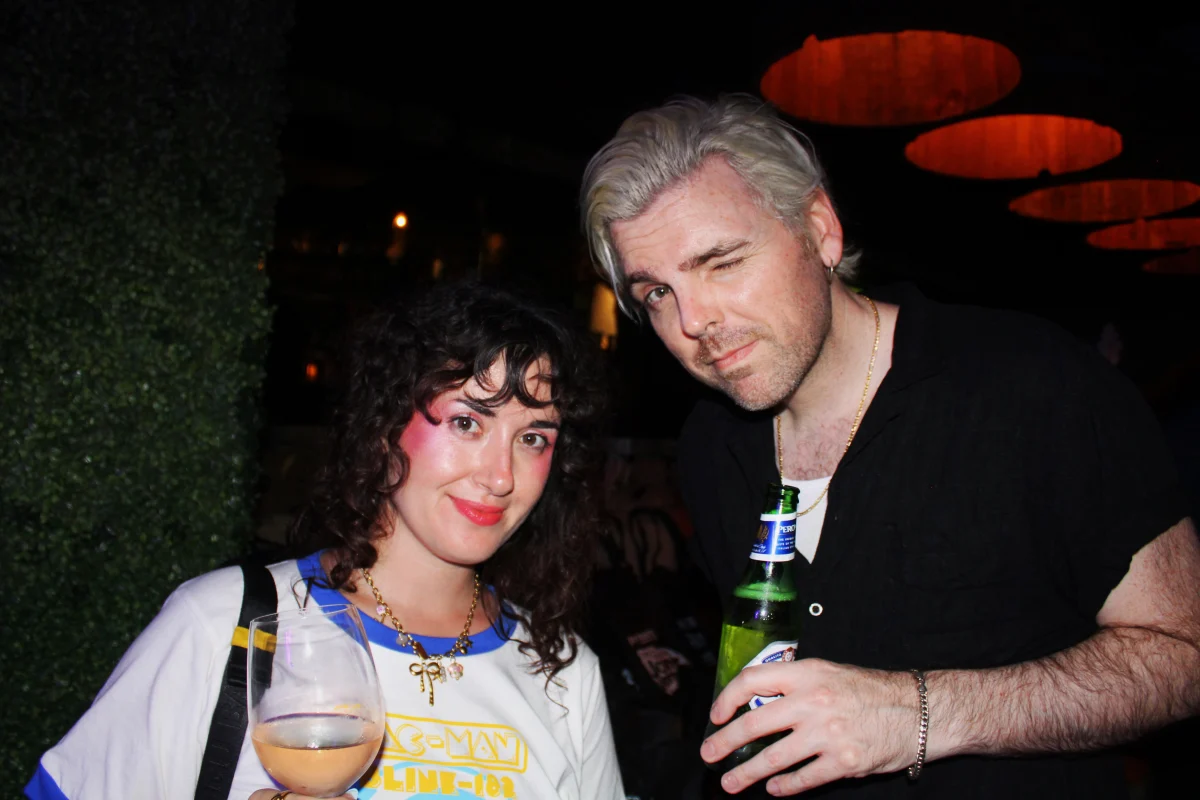 Artist Luke McGarry and friend at the Blunt Objects SDCC party