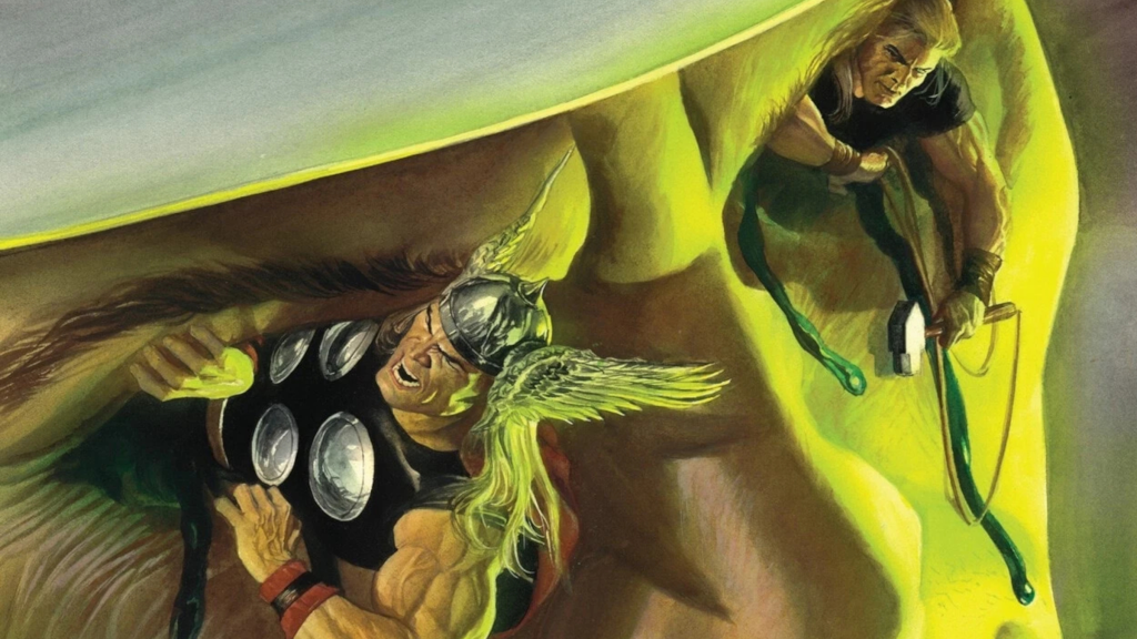 Thor and Sigurd Jarlson in Blake's empty eye sockets