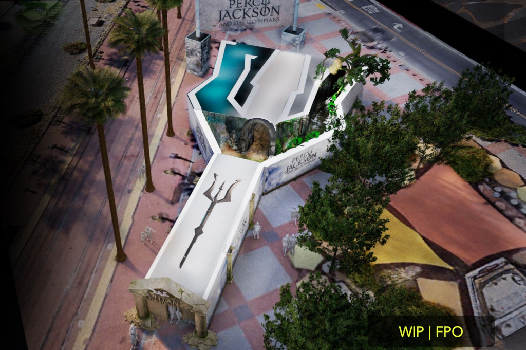Disney Television Entertainment's Percy Jackson Comic Con 2026 activation schematic