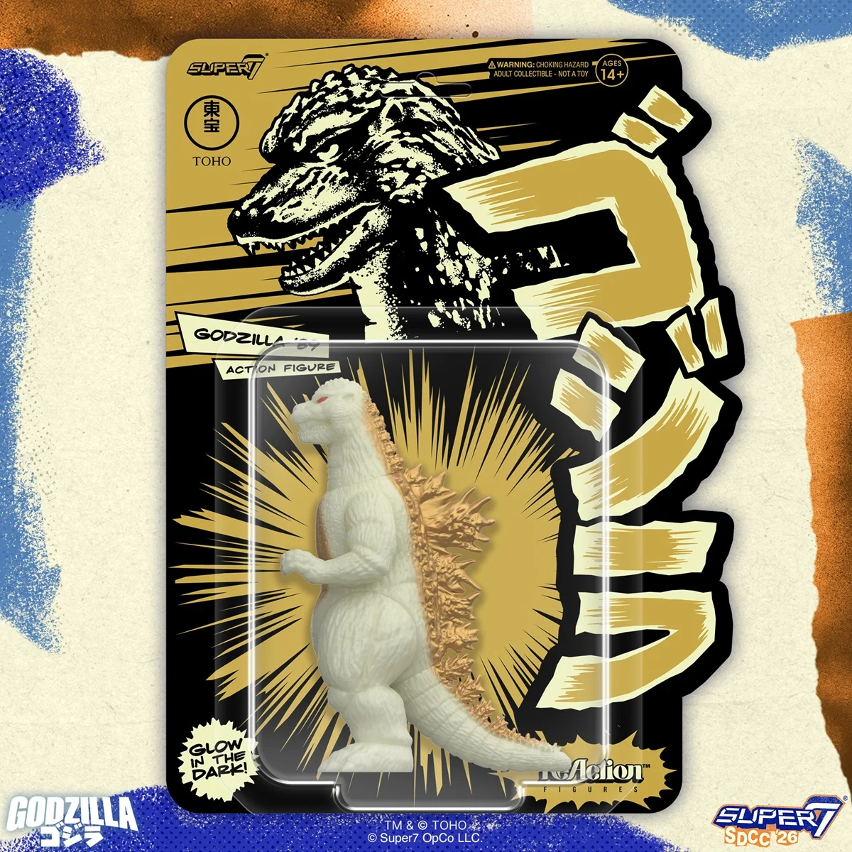 Toho Godzilla 1989 ReAction figure in package.