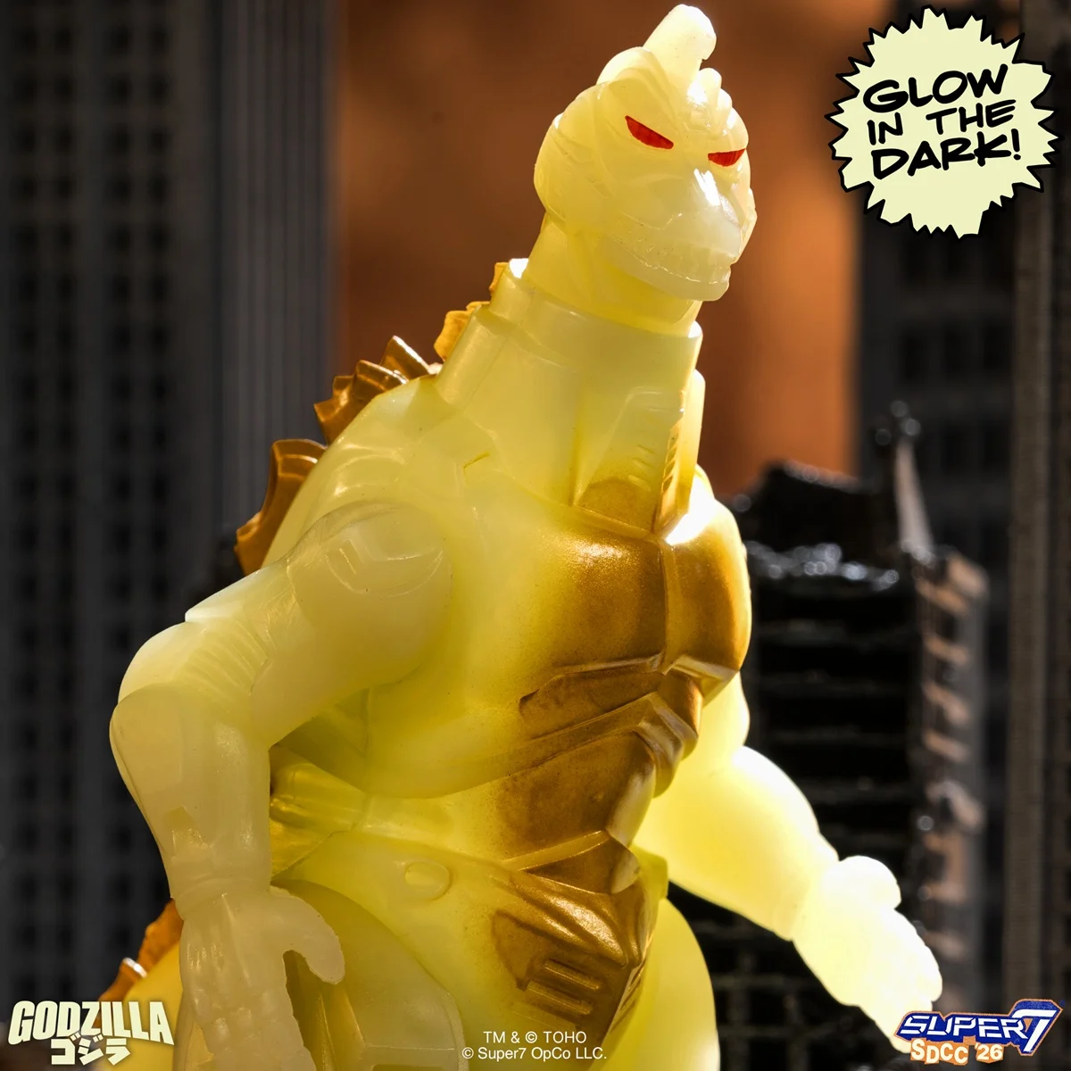 Close-up of Mechagodzilla 1993 Toho ReAction figure.