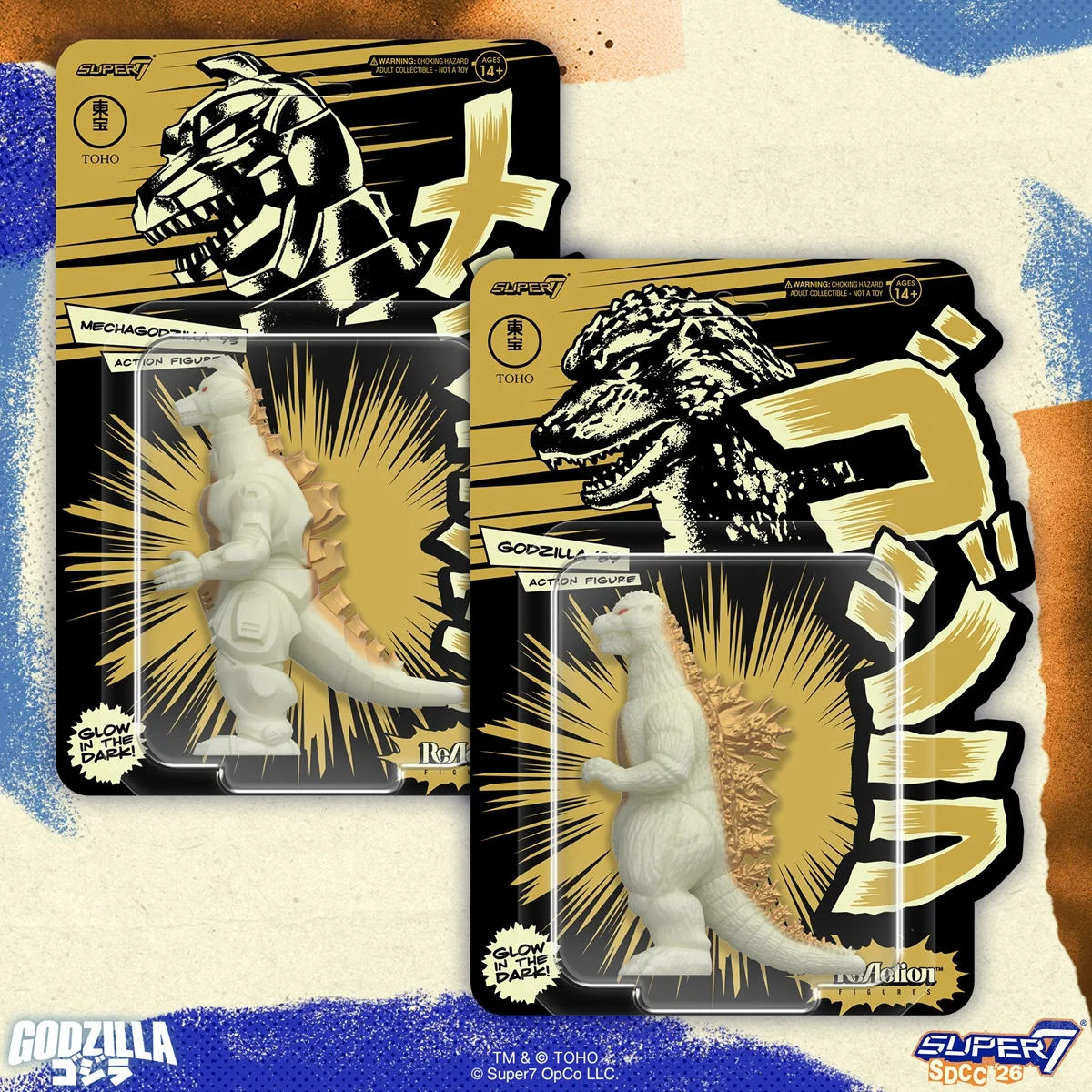 Both Mechagodzilla an Godzilla '89 ReAction figures in packaging.