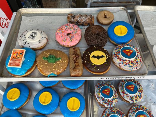 The Donut Bar is selling themed doughnuts during Comic-Con at its B Street location and a pop-up shop at Pendry San Diego on J Street. (Abby Hamblin / The San Diego Union-Tribune)