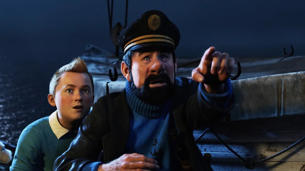 Tintin and Captain Haddock in The Adventures of Tintin
