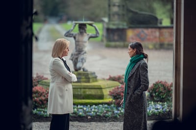 Joanne Lumley as Judith, left, and Michelle Keegan as Maya in Fool Me Once. Photo: Netflix
