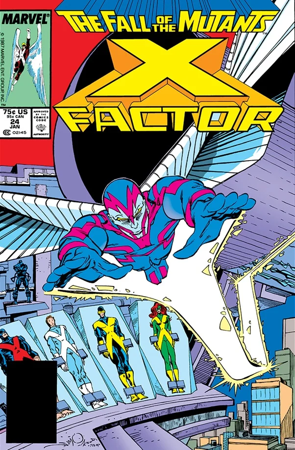 Archangel flies on the cover of X-Factor #24.