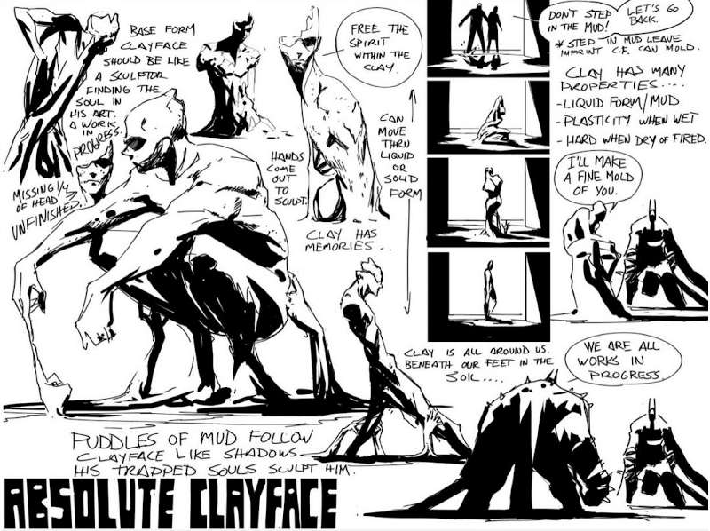 Absolute Batman Clayface designs by Nick Dragotta.