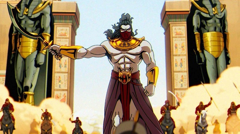 En Sabah Nur holding sword, leading Sandstormers on horseback in X-Men '97