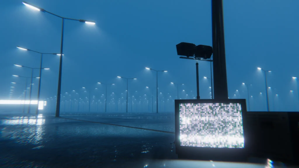[Series: Stunning VRChat Worlds] “NOISE,” a rainy parking lot that stretches on and on.